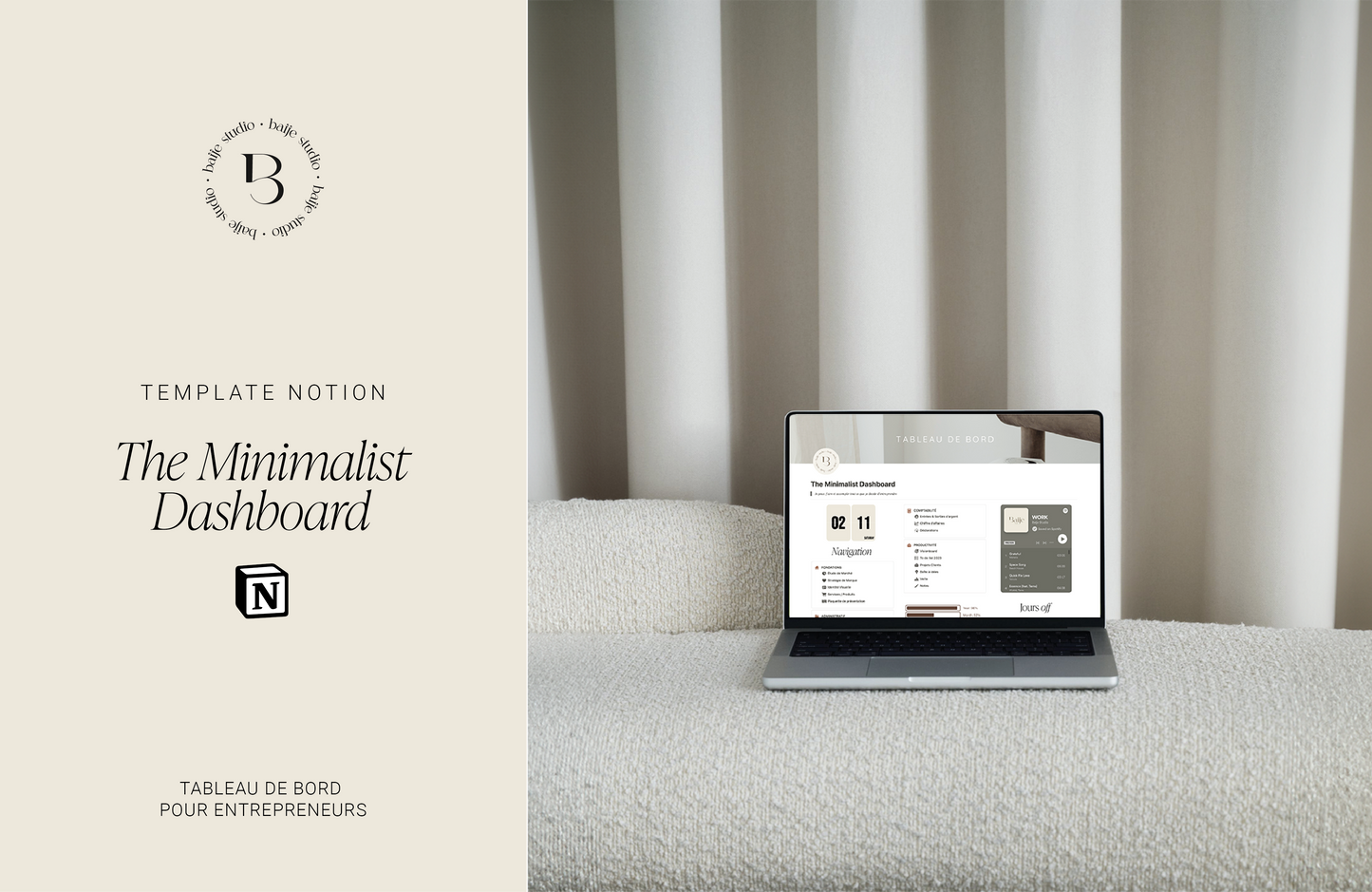 Template Notion | The Minimalist Dashboard : le tableau de bord pour entrepreneurs