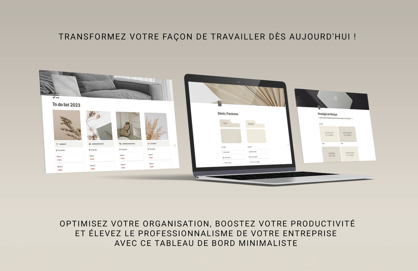Template Notion | The Minimalist Dashboard : le tableau de bord pour entrepreneurs